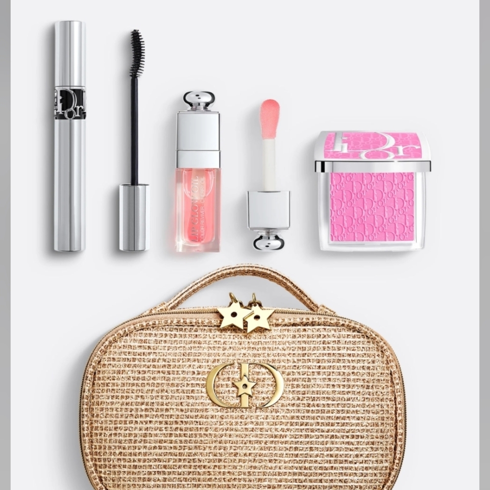 Dior Silver Mascara and Pink Lip Gloss Set